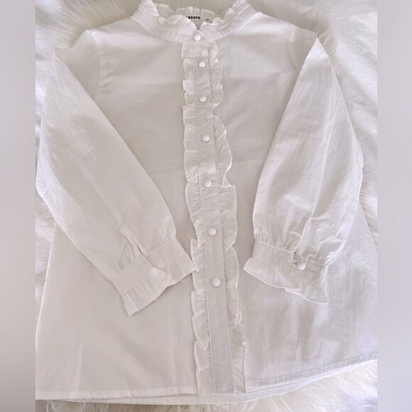 Solocote ruffled button Down white shirt - Picture 3 of 5